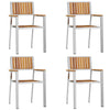 Ruskea puutarhan tuoli Mavra 56x54.5x87cm (4 pcs, akaasiapuu)
