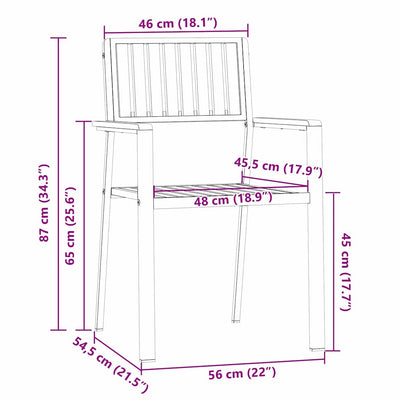 Ruskea puutarhan tuoli Mavra 56x54.5x87cm (4 pcs, akaasiapuu)