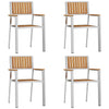 Ruskea puutarhan tuoli Curchel 56x54.5x87cm (4 pcs, tiikki)