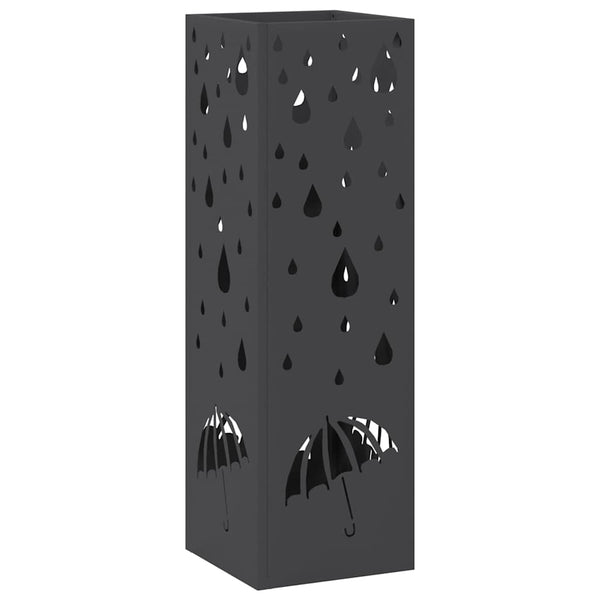 Sateenvarjoteline Musta 15,5 x 15,5 x 49 cm Teräs