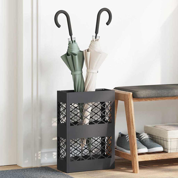Sateenvarjoteline Musta 28 x 12 x 41 cm Teräs