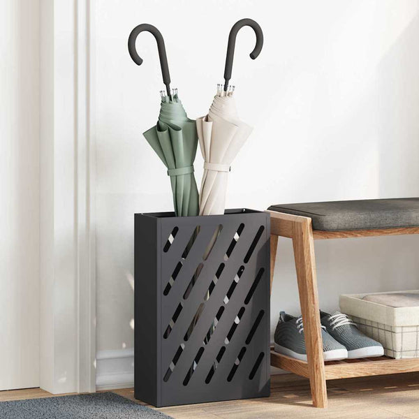 Sateenvarjoteline Musta 28 x 12 x 41 cm Teräs