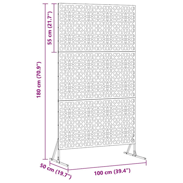Yksityisyysnäyttö 100 x 50 x 180 cm Teräs Antrasiitti