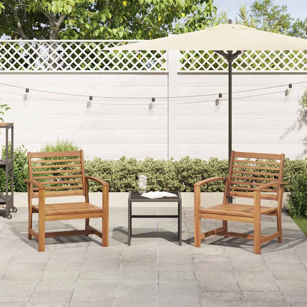 Puutarhatuolit 2 kpl luonnollinen väri, mitat 60 x 65 x 76.5 cm