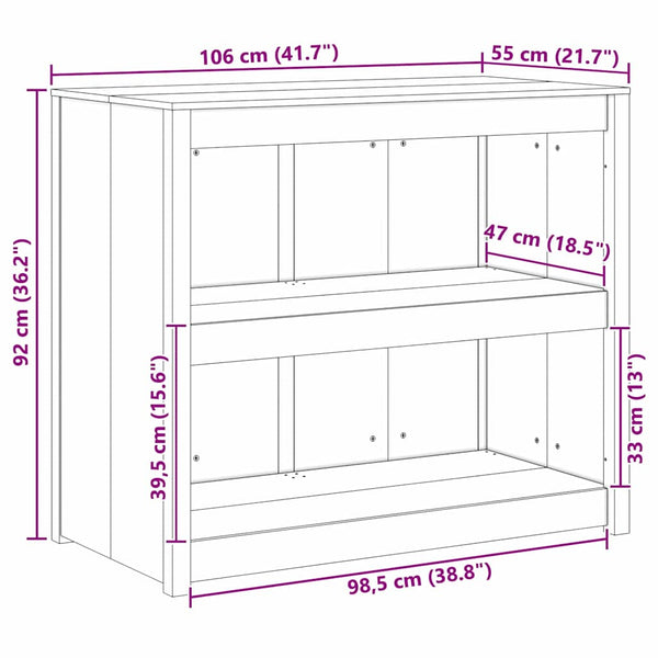 Keittiökaappi hyllyllä MEPPEL Ruskea tammi 106 x 55 x 92 cm