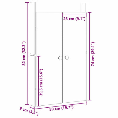 Keittiön ovi ovella 2 pcs Ruskea 50 x 9 x 82 cm