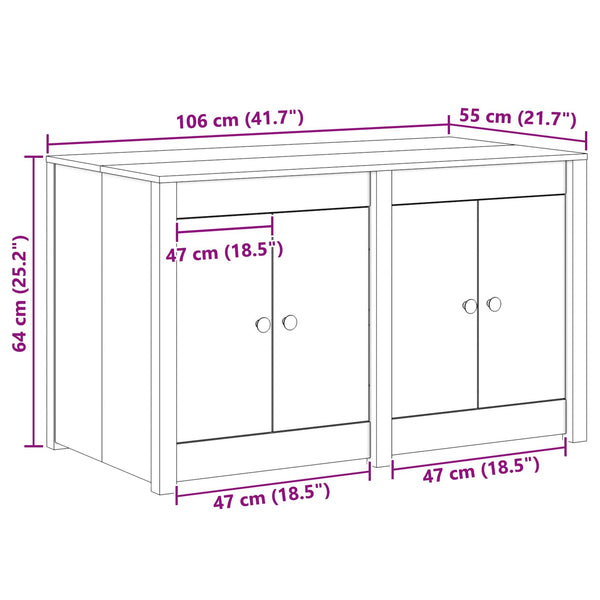 Keittiökaappi MEPPEL Ruskea tammi 106 x 55 x 64 cm Täysi Mänty