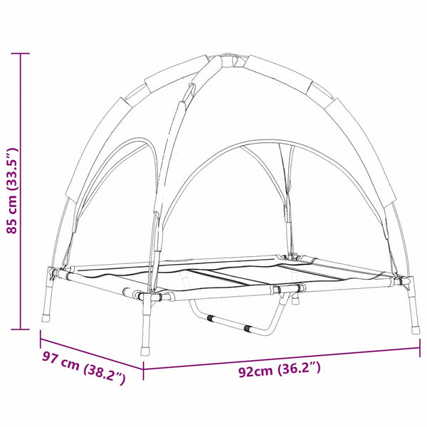 Koiran Peti Musta 92 x 77 x 82,5 cm Teräs