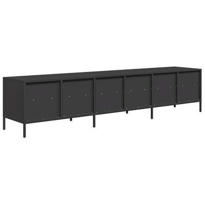 TV-taso musta 202x39x43,5 cm kylmävalssattu teräs