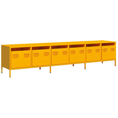 TV Kaappi Sinapinkeltainen 202x39x43,5 cm Kylmävalssattu teräs