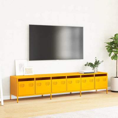 TV Kaappi Sinapinkeltainen 202x39x43,5 cm Kylmävalssattu teräs