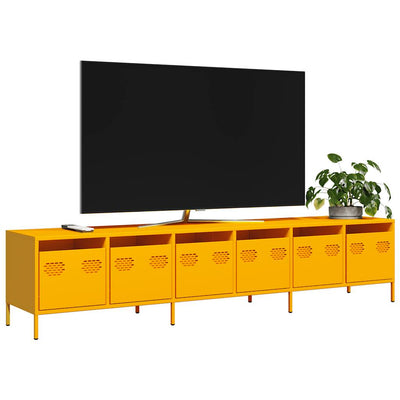 TV Kaappi Sinapinkeltainen 202x39x43,5 cm Kylmävalssattu teräs