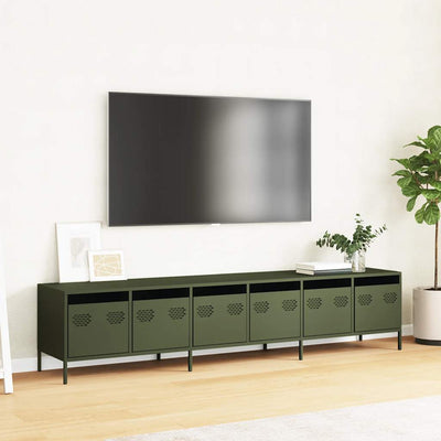TV Kaappi Oliivinvihreä 202x39x43,5 cm Kylmävalssattu teräs