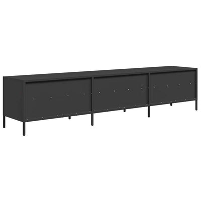 TV-taso musta 202x39x43,5 cm kylmävalssattu teräs