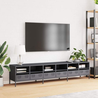 TV Kaappi Antrasiitti 202x39x43,5 cm Kylmävalssattu teräs