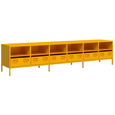 TV Kaappi Sinapinkeltainen 202x39x43,5 cm Kylmävalssattu teräs