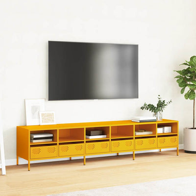 TV Kaappi Sinapinkeltainen 202x39x43,5 cm Kylmävalssattu teräs