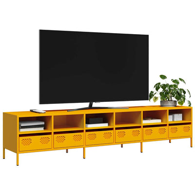 TV Kaappi Sinapinkeltainen 202x39x43,5 cm Kylmävalssattu teräs