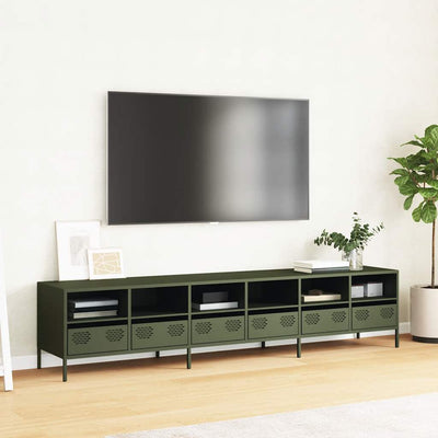 TV Kaappi Oliivinvihreä 202x39x43,5 cm Kylmävalssattu teräs