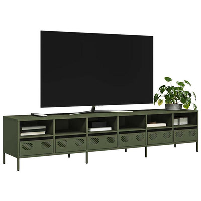 TV Kaappi Oliivinvihreä 202x39x43,5 cm Kylmävalssattu teräs