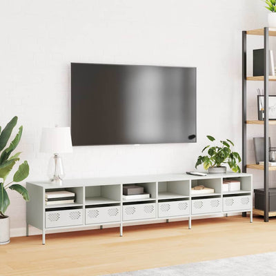 TV Kaappi Valkoinen 202x39x43,5 cm Kylmävalssattu teräs