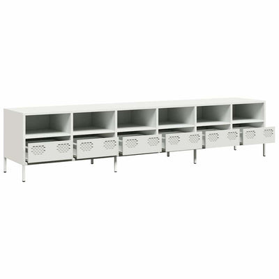 TV Kaappi Valkoinen 202x39x43,5 cm Kylmävalssattu teräs