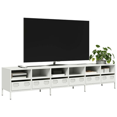 TV Kaappi Valkoinen 202x39x43,5 cm Kylmävalssattu teräs