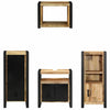 Kylpyhuonekalustesetti 4 kpl Ruskea ja musta Kiinteä mango puu