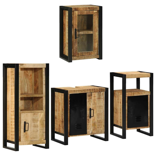 Kylpyhuonekalustesetti 4 kpl Ruskea 55 x 35 x 60 cm