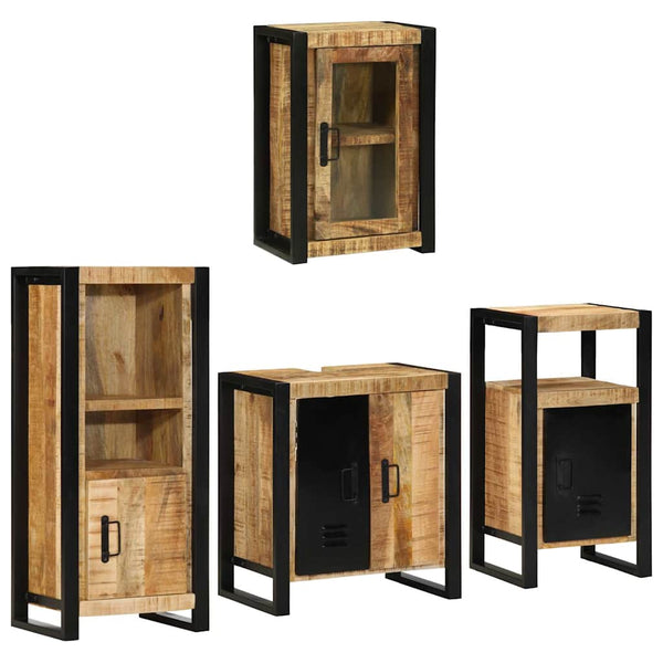 Kylpyhuonekalustesetti 4 kpl Ruskea 55 x 35 x 60 cm