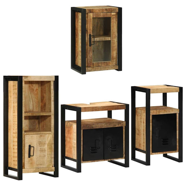 Kylpyhuonekalustesetti 4 kpl Ruskea 55 x 35 x 60 cm