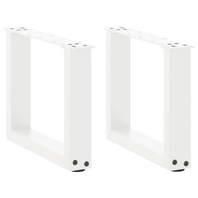 Sohvapöydän jalat U-muotoiset 2 kpl valkoinen 30x(30-31) cm