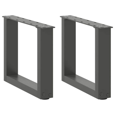 Sohvapöydän jalat U-muotoiset 2 kpl antrasiittia 30x(30-31) cm