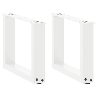 sohvapöydän jalat U-muotoiset 2 kpl Valkoinen 40x(30-31) cm