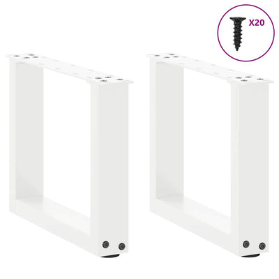 sohvapöydän jalat U-muotoiset 2 kpl Valkoinen 40x(30-31) cm