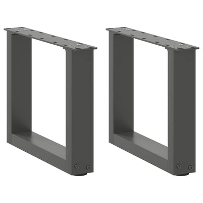 Sohvapöydän jalat U-muotoiset 2 kpl Antrasiitti 40x(30-31) cm