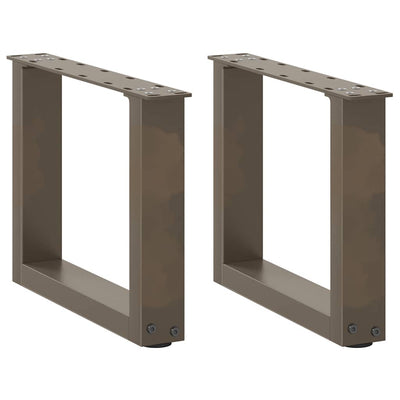 Luonnonteräs sohvapöydän jalat u-muotoiset Mihhai 40x(30-31)cm (2 kpl)