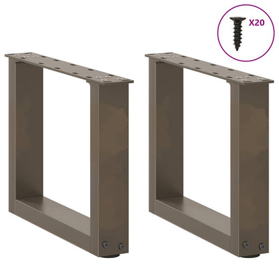 sohvapöydän jalat U-muotoiset 2 kpl luonnonteräs 40x(30-31) cm