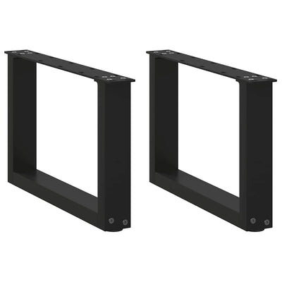 Sohvapöydän jalat U-muotoiset 2 kpl musta 50x(30-31) cm teräs