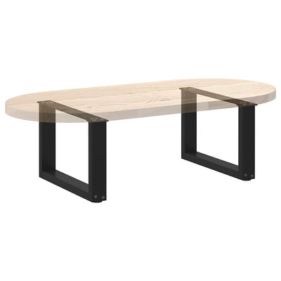 Sohvapöydän jalat U-muotoiset 2 kpl musta 50x(30-31) cm teräs