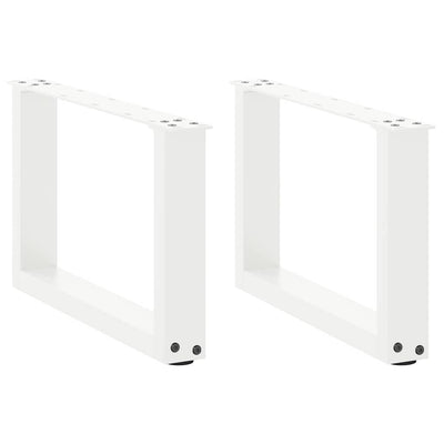 sohvapöydän jalat U-muotoiset 2 kpl Valkoinen 50x(30-31) cm