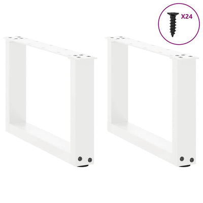 sohvapöydän jalat U-muotoiset 2 kpl Valkoinen 50x(30-31) cm