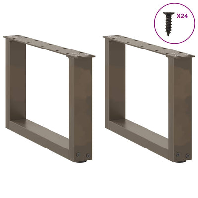 sohvapöydän jalat U-muotoiset 2 kpl luonnonteräs 50x(30-31) cm