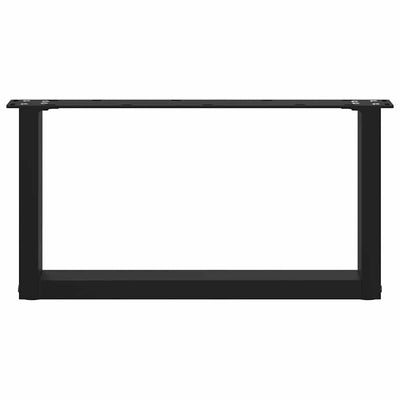 Sohvapöydän jalat U-muotoiset 2 kpl Musta 60x(30-31) cm