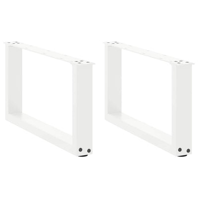 sohvapöydän jalat U-muotoiset 2 kpl Valkoinen 60x(30-31) cm