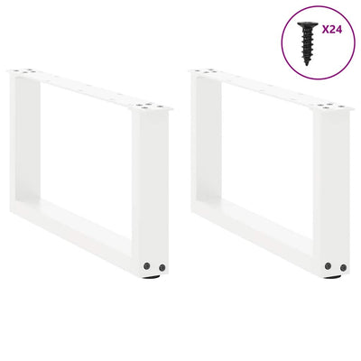sohvapöydän jalat U-muotoiset 2 kpl Valkoinen 60x(30-31) cm