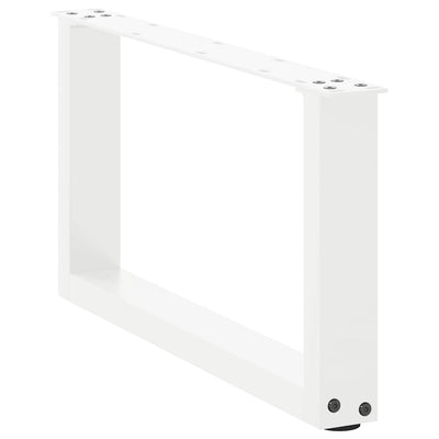 sohvapöydän jalat U-muotoiset 2 kpl Valkoinen 60x(30-31) cm