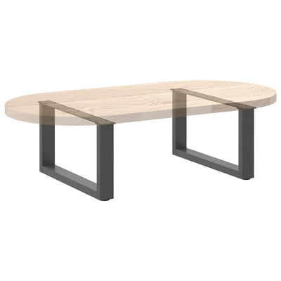 Sohvapöydän jalat U-muotoiset 2 kpl Antrasiitti 60x(30-31) cm
