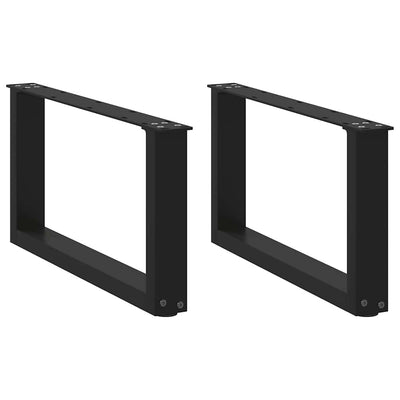 Sohvapöydän jalat U-muotoiset 2 kpl musta 70x(30-31) cm teräs