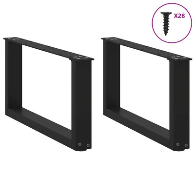 Sohvapöydän jalat U-muotoiset 2 kpl musta 70x(30-31) cm teräs